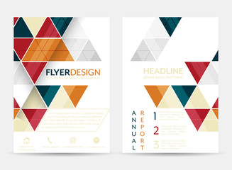 Fototapeta premium Flyer design with geometric pattern. Corporate banner or brochure in A4 size.