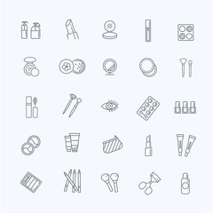 Cosmetics line icons
