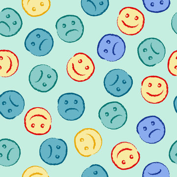 Happy and sad face pattern