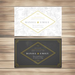 Rhombus elegant wedding invitations