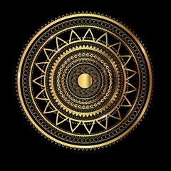 Ornamental golden mandala