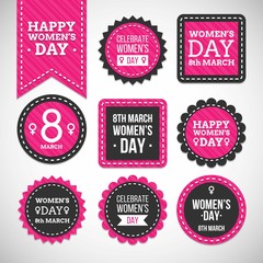 Happy women's day pink badges