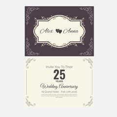 Elegant classic wedding anniversary card