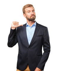 blond businessman happy expression