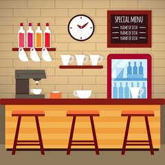 Coffee shop in flat design