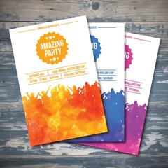 Watercolor party flyers