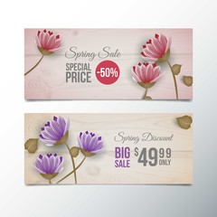 Spring discount floral banners