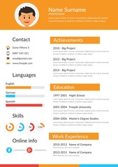 Orange resume template