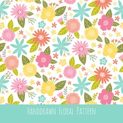 Cute colors flowers pattern