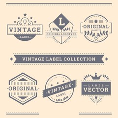 Hand drawn vintage label collection