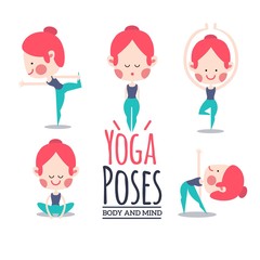 Nice girl doing yoga poses