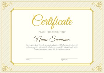 Yellow stripes certificate
