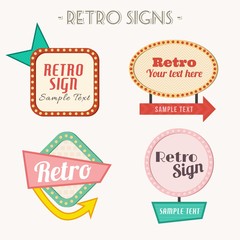 Signs set in vintage style