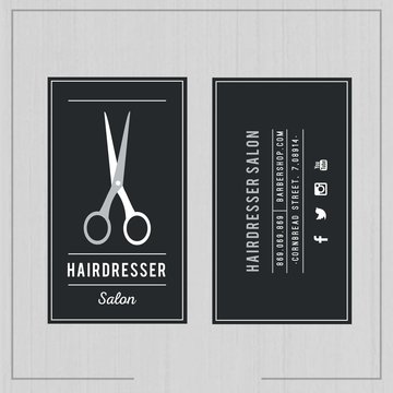 Dark hairdresser salon card