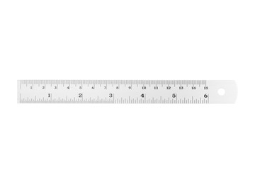 White ruler isolated on white background