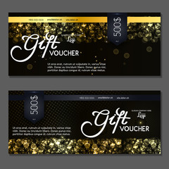 Gift voucher. Vector, illustration. Template discount card.