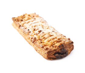 Chocolate pastry bun isolated
