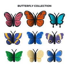 Obraz na płótnie Canvas Realistic butterfly collection