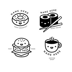 Nice lineal restaurant and coffee shop logos