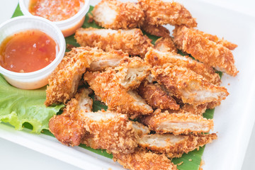 Deep fried breaded chicken ( chicken breast )