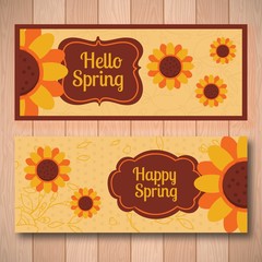 Sunflower spring banners