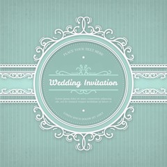 Wedding invitation with vintage frame