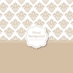 Beige floral background in vintage style