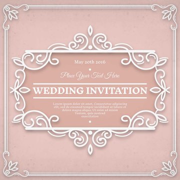 Vintage ornamental wedding invitation 