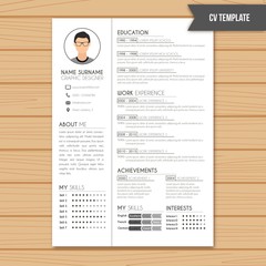 Resume template in white color