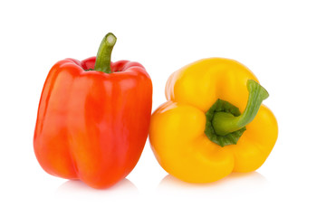 fresh pepper vegetables isolated on white background