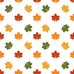 Seamless pattern of autumn leaves