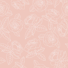pink outline roses