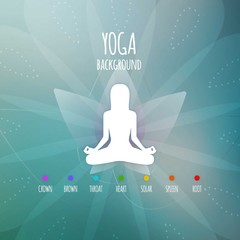 White silhouette abstract yoga background