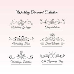 Hand drawn floral ornaments of wedding day
