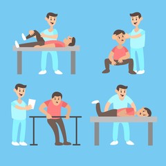 Patient doing exercise with the physiotherapist