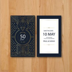 Anniversary card in art deco style