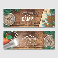 Banners with realistic adventure objects - 117827010