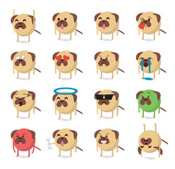 Set of dog icon vector isolated on white background. Emoji vector. Bright  smile icon set. Emoticon icon web.