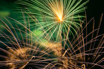 Closeup Colourful fire work for background