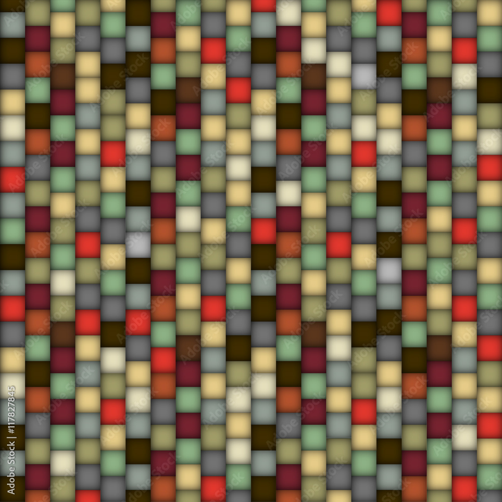 Poster abstract 3d structure of colored blocks, seamless pattern