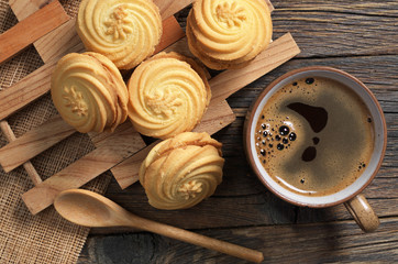 Coffee cup with cookies