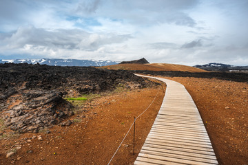 Leirhnjukur geothermal area near the volcano Krafla, Iceland