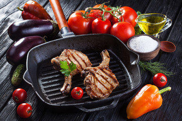 chop on the bone grill pan