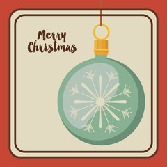 Fototapeta premium happy merry christmas ball hanging icon vector graphic illustration