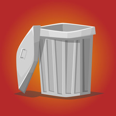Trash can Cartoon Vector Illustration
