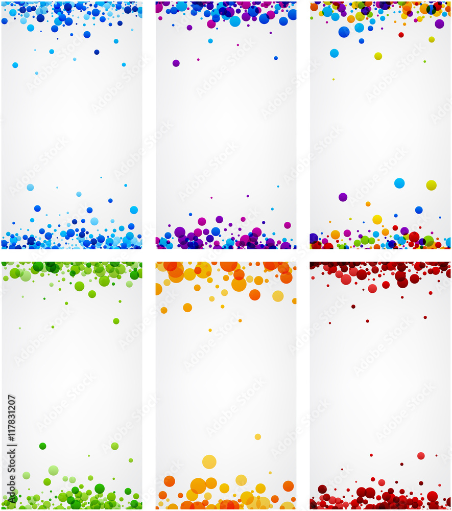Poster backgrounds set with color drops.