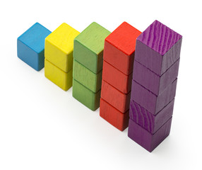 Obraz premium Infographic Stair Chart Bar, Children Toy Blocks Info Graphic