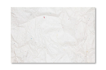Recycled crumpled white paper texture or paper background with copy space for text or image.
