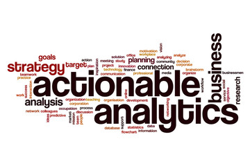 Actionable analytics word cloud concept