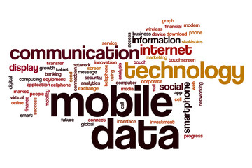 Mobile data word cloud concept